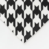 Houndstooth Pattern Black and White Fleece Deken (Hoek)