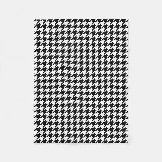Houndstooth Pattern Black and White Fleece Deken (Voorkant)