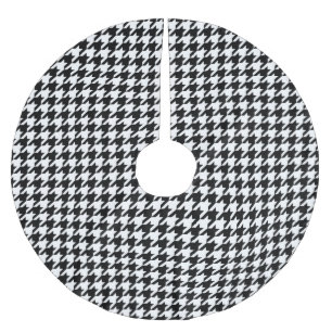 Houndstooth Pattern Black and White Kerstboom Rok