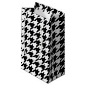 Houndstooth Pattern Black and White Klein Cadeauzakje (Voorkant Gekanteld)