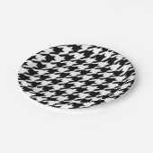Houndstooth Pattern Black and White Papieren Bordje (Gekanteld)