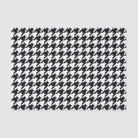 Houndstooth Pattern Black and White Tissuepapier (Voorkant)