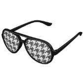 Houndstooth Pattern Black White Aviator Zonnebril (Gekanteld)