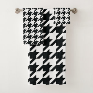 Houndstooth Pattern Black White Bad Handdoek