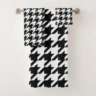 Houndstooth Pattern Black White Bad Handdoek