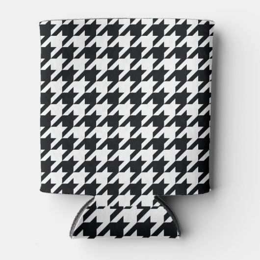 Houndstooth Pattern Black White Blikjeskoeler (Voorkant)