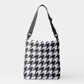 Houndstooth Pattern Black White Crossbody Tas (Voorkant)