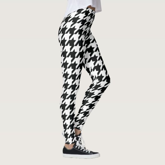 Houndstooth Pattern Black White Leggings (Rechts)