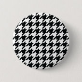 Houndstooth Pattern Black White Ronde Button 5,7 Cm (Voorkant)