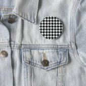 Houndstooth Pattern Black White Ronde Button 5,7 Cm (In situ)