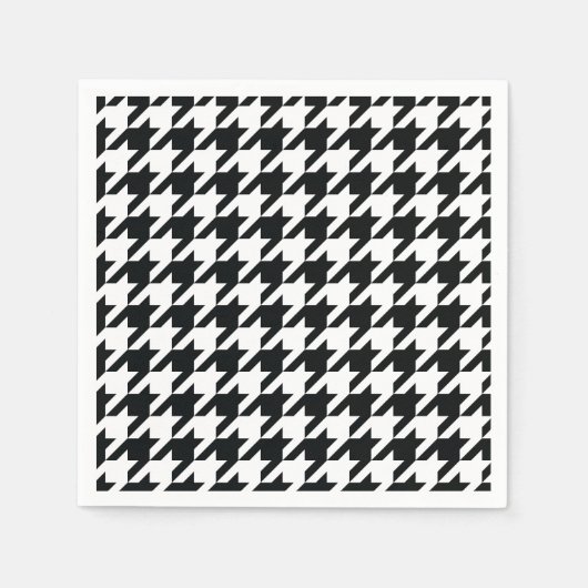 Houndstooth Pattern Black White Servet (Voorkant)