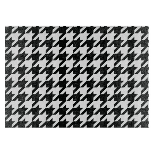 Houndstooth Pattern Black White Snijplank (Voorkant)