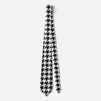 Houndstooth Pattern Black White Stropdas