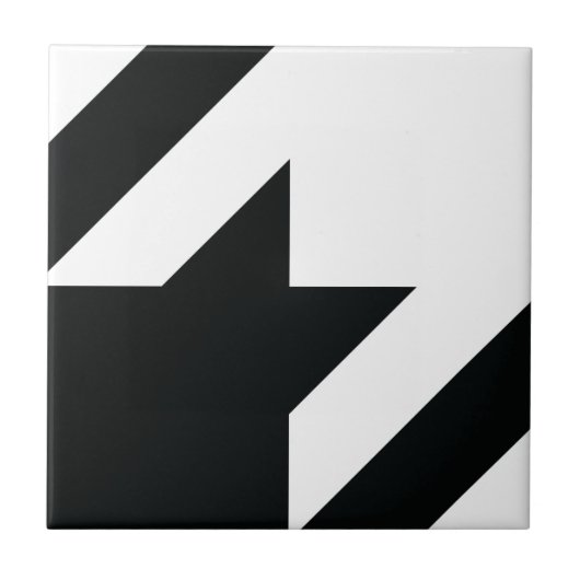 Houndstooth Pattern Black White Tegeltje (Voorkant)