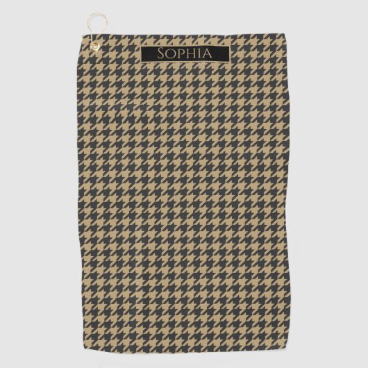 Houndstooth Pattern-Bleke Taupe- Golfhanddoek (Voorkant)