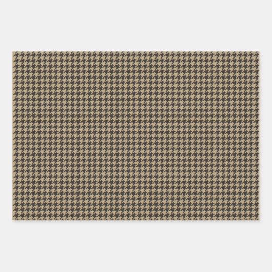 Houndstooth Pattern-Bleke Taupe- Inpakpapier Vel (Voorkant 3)