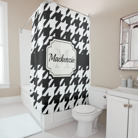 Houndstooth Pattern Douchegordijn (In situ)