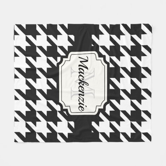 Houndstooth Pattern Fleece Deken (Voorkant (Horizontaal))