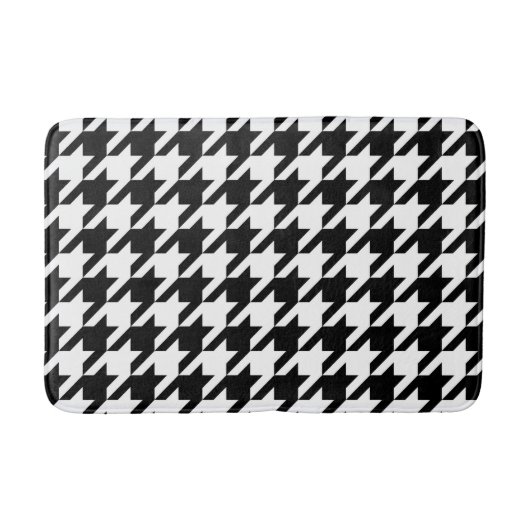 Houndstooth Pattern in Black and White Badmat (Voorkant)