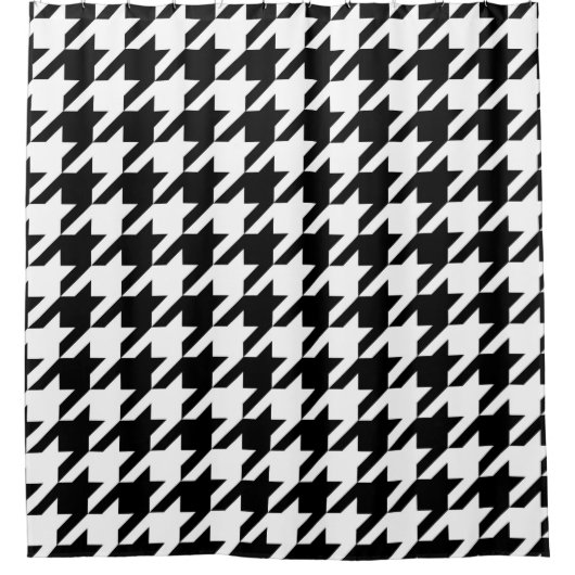 Houndstooth Pattern in Black and White Douchegordijn (Voorkant)