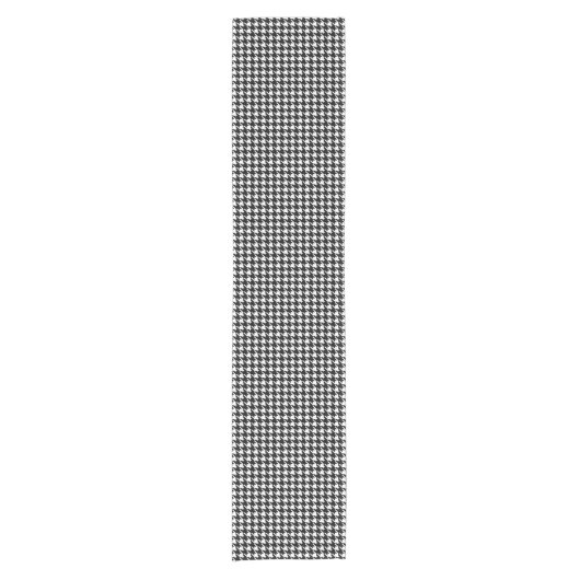Houndstooth Pattern in Black and White Korte Tafelloper (Voorkant)