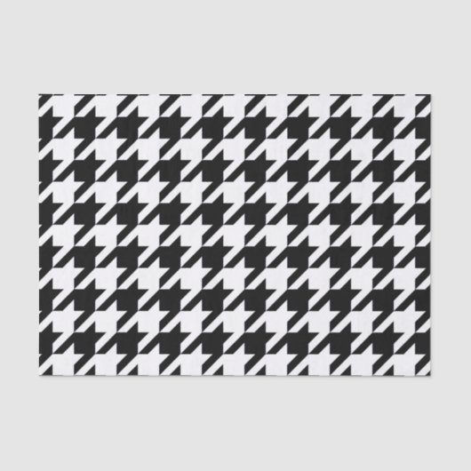 Houndstooth Pattern in Black and White Tissuepapier (Voorkant)