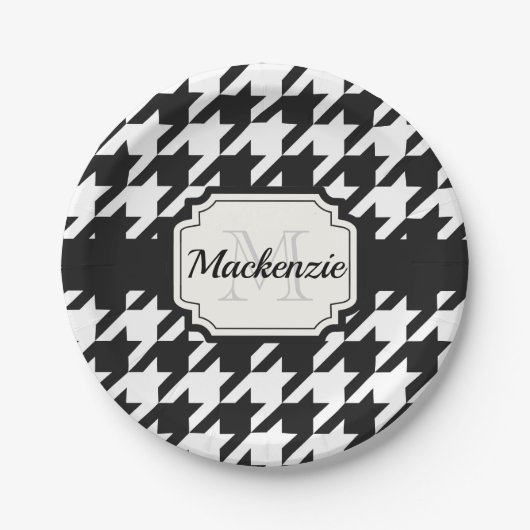 Houndstooth Pattern Papieren Bordje (Voorkant)