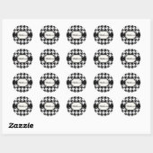 Houndstooth Pattern Ronde Sticker (Vel)