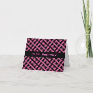 Houndstooth Patterned Birthday Kaart