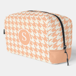 Houndstooth Peach Fuzz & White Toilettas Toilettasje