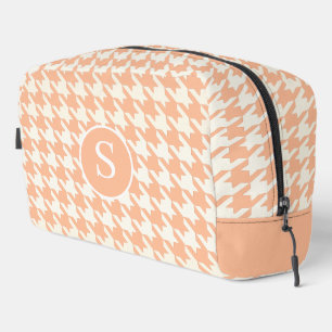 Houndstooth Peach Fuzz & White Toilettas Toilettasje