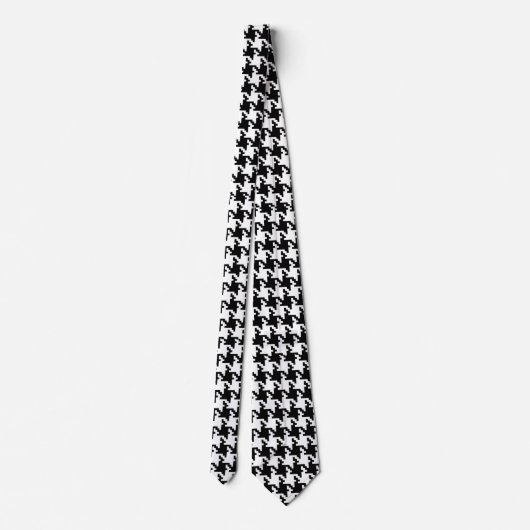 Houndstooth Pied-de-Poule Pattern Mod Stropdas (Achterkant)