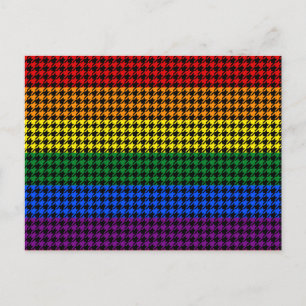 Houndstooth Pride op een zwarte achtergrond Briefkaart