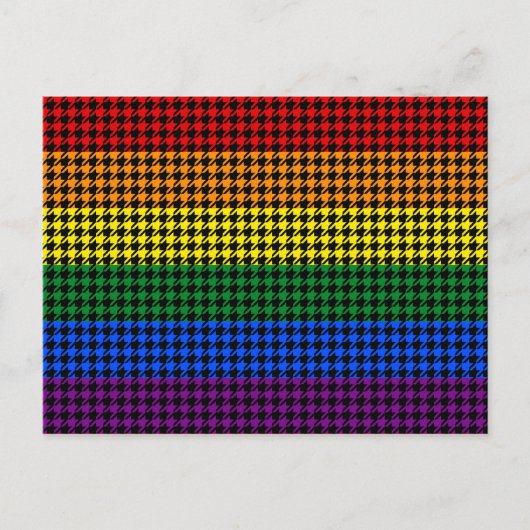 Houndstooth Pride op een zwarte achtergrond Briefkaart (Voorkant)