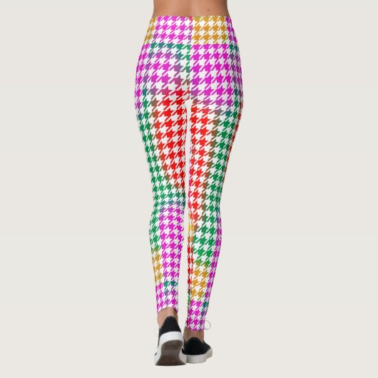 Houndstooth Psychedelic Pattern Leggings (Achterkant)