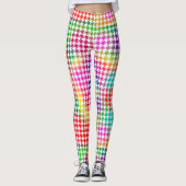 Houndstooth Psychedelic Pattern Leggings (Voorkant)