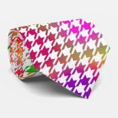 Houndstooth Psychedelic Pattern Stropdas (Opgerold)