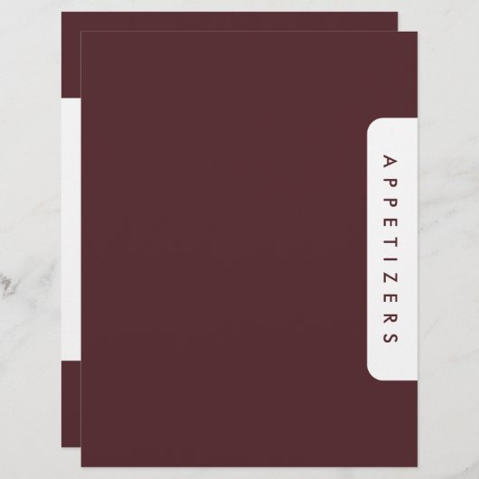 Houndstooth Receptenverdeler/Appetizers/Douane (Voorkant / Achterkant)