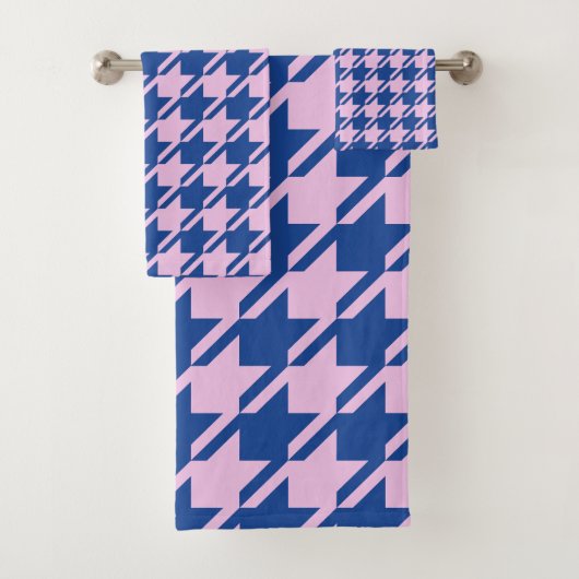 Houndstooth rose+Motif mixte bleu (En situation)
