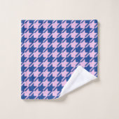 Houndstooth rose+Motif mixte bleu (Gant de toilette)