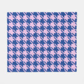 Houndstooth Roze + Blauw Grote Patroon Fleece Deken (Voorkant (Horizontaal))
