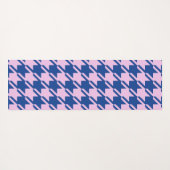 Houndstooth Roze + Blauw Grote Patroon Yogamat (Achterkant (horizontaal))