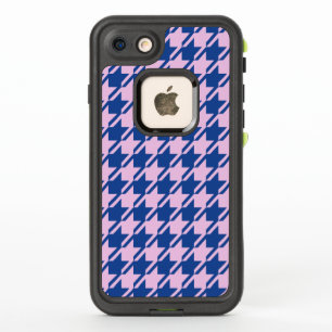 Houndstooth Roze + Blauw Patroon