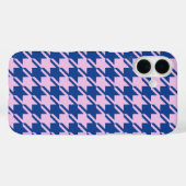 Houndstooth Roze + Blauw Patroon Case-Mate iPhone Case (Achterkant (horizontaal))