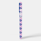 Houndstooth Roze + Blauw Patroon Case-Mate iPhone Case (Achterkant / Links)