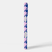 Houndstooth Roze + Blauw Patroon Case-Mate iPhone Case (Achterkant / Rechts)