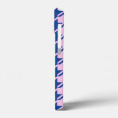 Houndstooth Roze + Blauw Patroon Case-Mate iPhone Case (Achterkant / Links)