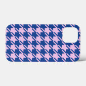Houndstooth Roze + Blauw Patroon Case-Mate iPhone Case (Achterkant (horizontaal))
