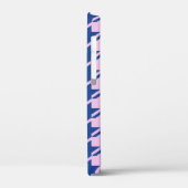 Houndstooth Roze + Blauw Patroon Case-Mate iPhone Case (Achterkant / Links)