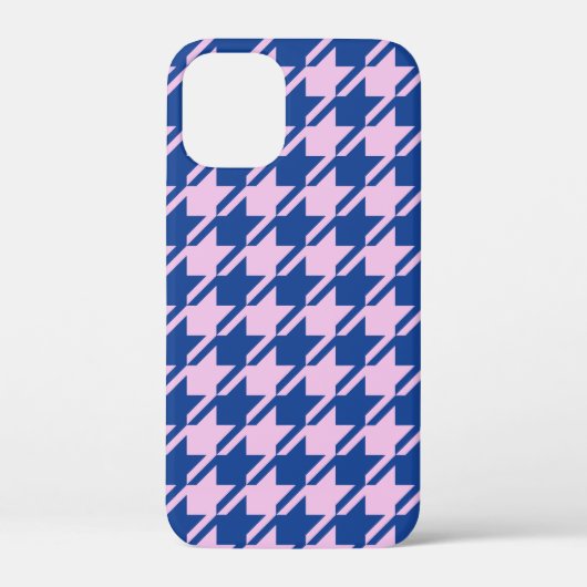 Houndstooth Roze + Blauw Patroon Case-Mate iPhone Case (Achterkant)